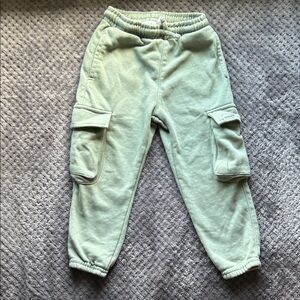 Zara Kids Light Green Cargo Joggers